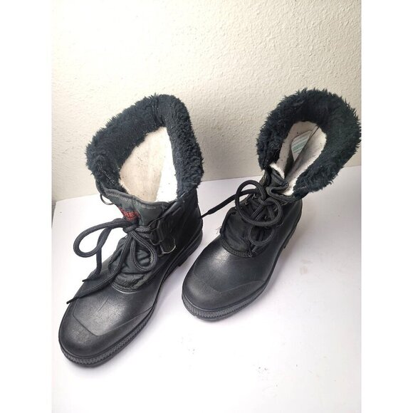 Vintage Sorel Winter Boots Women's Size 9 Black Insulated Waterproof Snow Boots - Picture 1 of 12